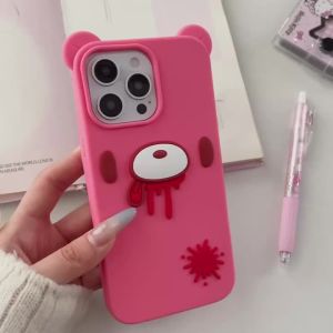 EOENKK | Kawaii Trendy Bear Phone Case For iPhone 17 16 15 14 13 Pro Max 16 17 Pro iPhone 17 Shockproof Silicone Cartoon INS Phone Cover