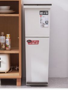 High-End Household Kitchen Waste Bin Square Large Capacity Multi-Function Press Foot Trash Can Japanese Style Classification Garbage Can