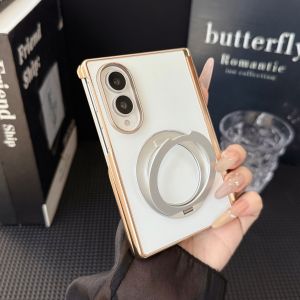 Luxury AG Hinge Protection Magnetic Case for Samsung Z Fold8 Ultra Galaxy Z Fold 7 6 5 4 for Magsafe 360° Rotating Bracket Cover