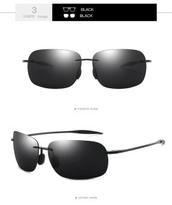 New Mens Rimless Sunglasses Sport Driving Sunglasses Ultra Light Rimless Glasses