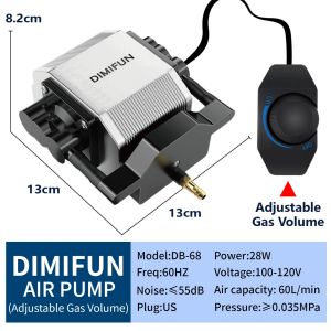 DIMIFUN Portable 28W Air Compressor - 60 Liters/Minute Airflow Suitable for Laser Engraving and Edge Cutting 110V/220V