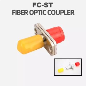 FC-ST Fiber Optic Simplex Metal Coupler Adapter Connector coupler Hybrid FC To ST Fiber Optic coupler flange connector suit connect Fiber Optic patch cords converter