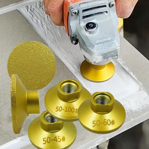 Đầu Mài Phẳng Hàn Bằng Đồng Thau Ren M14 Dùng Cho Đá Cẩm Thạch Đá Thạch Anh Đá Granite Đá Cuội 45/60/100 #   Đá Mài Đánh Bóng Hiệu Quả Tạo Độ Sắc Bén
