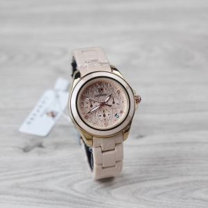 Jam Tangan Wanita Original: Leopard 6238 Chrono Off Tanggal Aktif Tali Keramik Bulat Analog