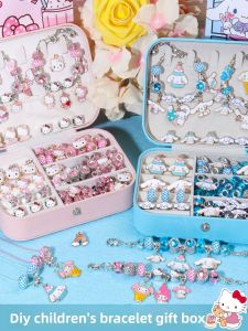 Girls Birthday Gift DIY Handmade Beading Bracelet Kit Cute Sanrio Characters Toy Material Pack Creative Crafting Educational