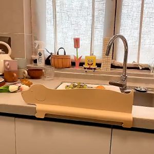 แผ่นซิลิโคน กันน้ำกระเด็น 💦 ยาว 50 ซม. มินิมอล สำหรับอ่างล้างจาน แผ่นกันน้ำกระเด็น  แผ่นกั้นอ่างล้างจาน สีขาว / เหลืองครีม