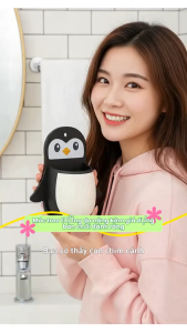 Khay Dán Tường Cốc Dán Tường Chim Cánh Cụt Đa Năng Đựng Bàn Chải Kem Đánh Răng Dụng Cụ Học Tập D1986