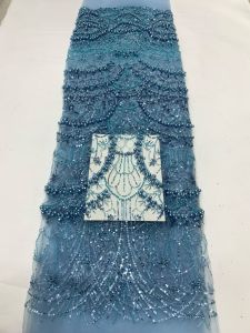 Nigerian Exquisite Gorgeous Lace Fabric 2026 Luxury Lace Fabric African Sequins Beaded Tulle Fabric For 5 yards Sewing Dresses