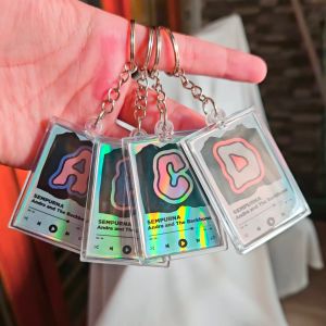 Gantungan Kunci Keychain SPOTIFY MUSIC PLAYERS INISIAL HURUF Model 1 Gambar HOLOGRAM