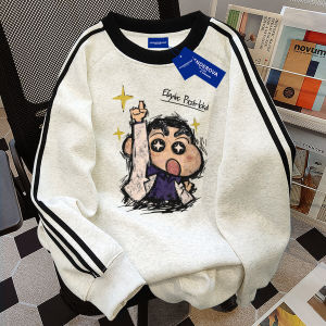 American Style Cute Pencil Sketch Print round Neck Sweatshirt Womens Autumn Winter New Style Graffiti Overhead Top Streetwear