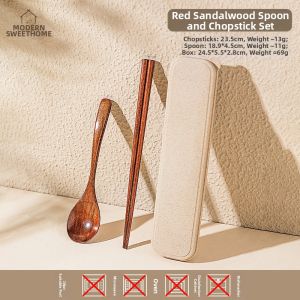 MODERN SWEETHOME | Portable Wooden Chopsticks And Spoon Set 1 Person