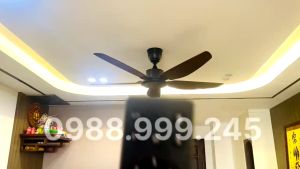 Quạt trần trang trí 5 cánh điều khiển từ xa thông minh hiện đại động DC lõi đồng decor phòng khách-nhà hàng-tiệm cafe...