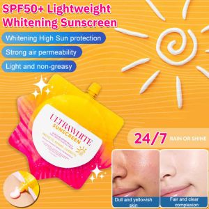 Lightweight Whitening Sunscreen SPF50++ UV Protection Waterproof Oil Control Long Lasting Face Body Sunblock 50g