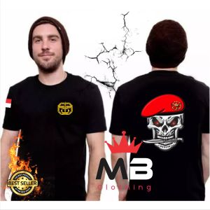 Baju Kaos Kopassus Lengan Pendek Tshirt TNI Ad - Baju Tentara Kaos Oblong Dewasa
