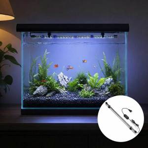 Teekland LED Aquarium Light 5-12W Fish Tank Light Underwater Light Submersible Crystal Glass Light White/Blue/RGB Submersible Aquarium Lamp with Suction Cups & On Off Switch