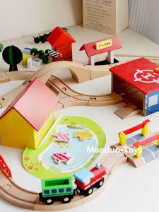 City Town Transportation Playset Wood Train Track
