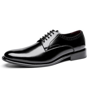Mens Casual Genuine Leather Oxford Shoes round Toe Lace-Up Breathable Business Shoes Cowhide Leather Upper Spring Autumn