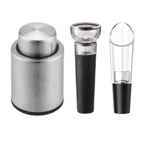 Wine Bottle Stoppers Vacuum Wine Stopper Stainless Steel Wine Savers Vacuum Pump Corks Keep Wine Really Fresh