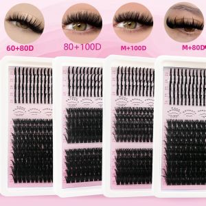 Mi Giả Tự Nhiên Dày Chùm Đơn Cong Chữ D Dung Tích Lớn 14 Hàng Nhiều Kiểu Phối Trang Điểm Thân Bông Đen