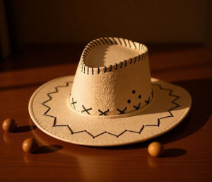 UV Protection Western Cowboy Wide Brim Sun Hat Velvet Surface Protective Outdoor Hat for Men Daily Outdoor Activities