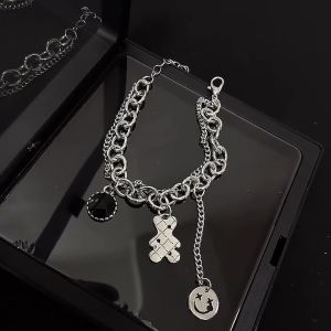 Vòng Tay Lắc Tay Nam Nữ 2 Lớp Chú Gấu Ca Rô Và Mặt Cười Ấn Tượng Cá Tính Thiết Kế Độc Đáo Sang Chảnh Phụ Kiện Trang Sức Thời Trang Cao Cấp VT-79