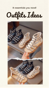 Gevani Sandal Anak Perempuan Kekinian Permata Indah Hitam Putih Sol Empuk