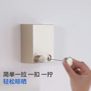 Invisible double line retractable clothesline non-punching toilet indoor outdoor advanced shrinkage clothesline artifact balcony sun cooling clothes line