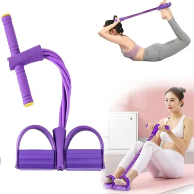 6 Tubes Elastic Yoga Pedal Puller Resistance Bands for Abdominal Waist Arm Leg Stretching Slimming Trai Puller Resistance Bands