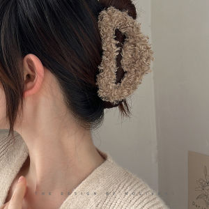 กิ๊บติดผมขนแกะขนาดใหญ่ สไตล์เกาหลี สำหรับผู้หญิง กิ๊บติดผมรูปฉลาม ตกแต่งผมแบบหน้าม้า ทรงหางม้า ทรงหางปลา ทรงหางม้า ทรงหางม้า