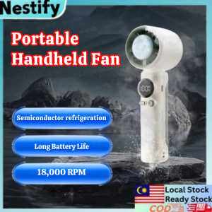 100 Speed Bladeless Handheld Fan SS026 Portable Rechargeable Mini Cooler Strong Wind High Speed Kipas Angin Travel Office Use