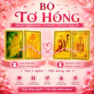 Bộ linh phù Tơ Hồng – Thu Hút Nhân Duyên Se Duyên Gắn Kết Tình Cảm