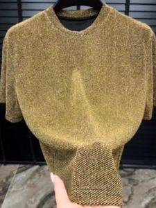 Summer High-End Mens Casual T-Shirt Short Sleeve Fashion Trend Comfortable Versatile Quality Star Print round Neck Top