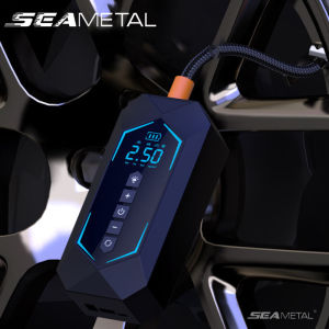 SEAMETAL Portable Car Inflation Pump Mini Electric Tire Inflation Pump Handheld Wireless Digital Display Air Compressors 150psi