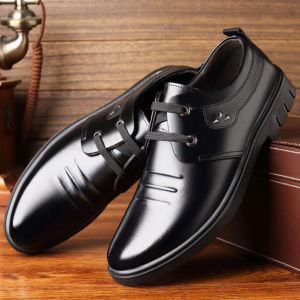 Casual Soft Leather Mens Shoes Autumn Business Formal Work Shoes British Style Comfortable Bottom Leather round Toe Shoes