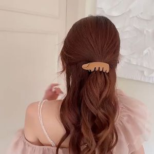 Korean Fashion Hair Clip Solid Color High Ponytail Banana Clip for Women