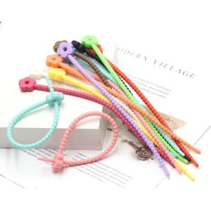 New Arrival Colored Flowers Silicone Cable Tie Multifunctional Storage Tie Rope DIY Keychain Bag Jewelry Pendant Accessories