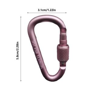 D-shape Carabiner Aluminium Alloy Sports Keychain Multi Colors with Lock D-shape Carabiner Camping Hiking Hook Outdoor Tool