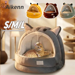 Aikenn ที่นอนสัตว์เลี้ยง S/M/L เบาะโดมที่นอนแมวแบบกึ่งปิด ที่นอนแมว  บ้านแมว นอนสบา ยนุ่มนิ่ม