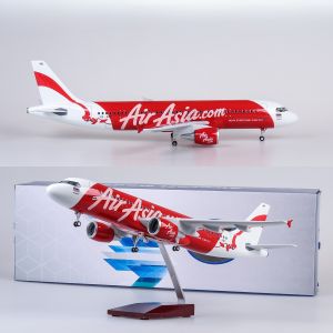 1/80 Large Scale Airplanes 47cm Asia Air A320Neo Diecast Resin Model Airplanes Kit with Stand For Collection Display or Gift