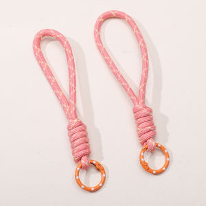2pcs Colorful Creative Braid Rope Keychain Carabiner Key Ring For Bag Pendant Accessorie Hanging Cord DIY Jewelry Making