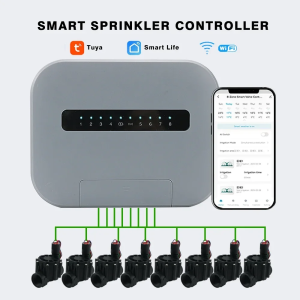 WiFi Tuya Smart Sprinkler System 6 Zone Or 8 Station Garden Irrigation Controller Water Valve Timer for Automatic Watering