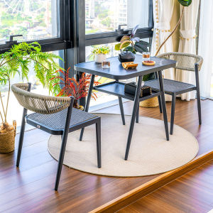 ZIYE | Balcony Suitable Rattan Tea Table and Chairs Set