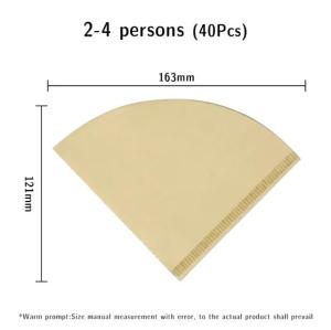 Disposable Coffee Filter Paper Natural Bamboo Fibers 100pcs for Barista Tool Coffee Brewing Drip Coffee Powder Filter Bag