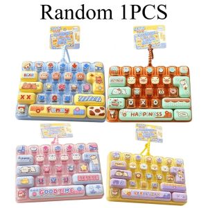 Bandai | Candy Color Fidget Keycap Clicker Keychain Cute 26 Keys Stress Relief Keyboard Toy Bag Pendant Cartoon Fidget Key Ring