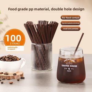 TEMEIJU | Disposable Stirring Coffee Straw Double Hole For Commercial Use