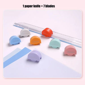 JIANWU 7 in 1 Multifunctional Paper Cutter Multiple Cutter Head Cutters Tools Creative DIY Journal Stationery