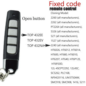 unlocking button 4392 MHZ replicates the garage door remote control push rod guardrail