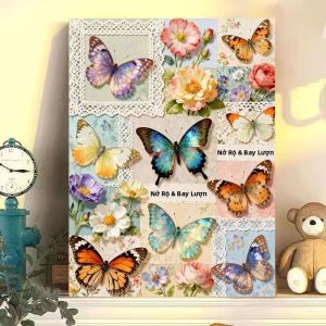 Bộ Vẽ Tranh Acrylic Theo Số DIY Dành Cho Người Lớn Tranh Vẽ Hình Con Bướm Tương Phản Màu Sắc Đồ Trang Trí Nhà Cửa Bộ Sưu Tập Tranh Dễ Làm