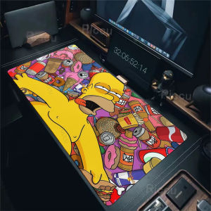 Potdemiel | XXL Simpsons Hoạt Hình Miếng Lót Chuột Lớn Chống Trơn Trượt Để Bàn Cao Su Bàn Phím Máy Tính Văn Phòng Trò Chơi Khóa Cạnh Thoáng Mát Simpkins Thảm