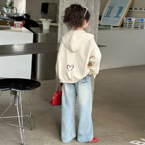 Girls Spring Autumn Hooded Open Cardigan Jacket Childrens Fashionable Outerwear Top Long Sleeve Zipper Korean Style Coat